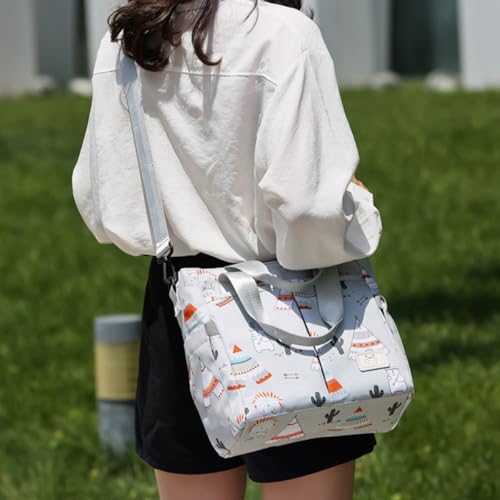 Bolsa de pañales de gran capacidad para cochecito con compartimento de nailon resistente 6