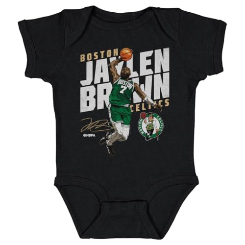 500 LEVEL Jaylen Brown Boston Celtics One-Piece Infant Bodysuit - Jaylen Brown Boston Celtics Slant WHT (Black, 6M)