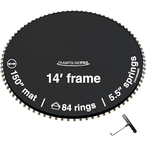 Trampoline Pro Trampoline Replacement Mat for 14ft Trampoline Frames (150" Wide | 84 Rings | 5.5" Springs) Cover