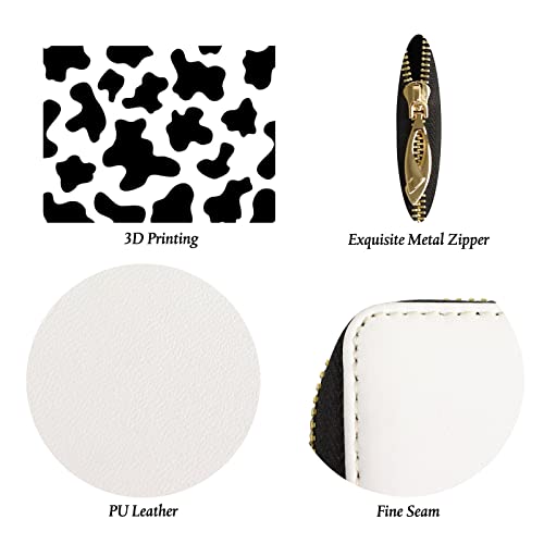 My Little Nest Women Genuine Leather Wallet Purse Black and White Cow Card Case Leather Clutch Holder Organizer Ladies Purse4