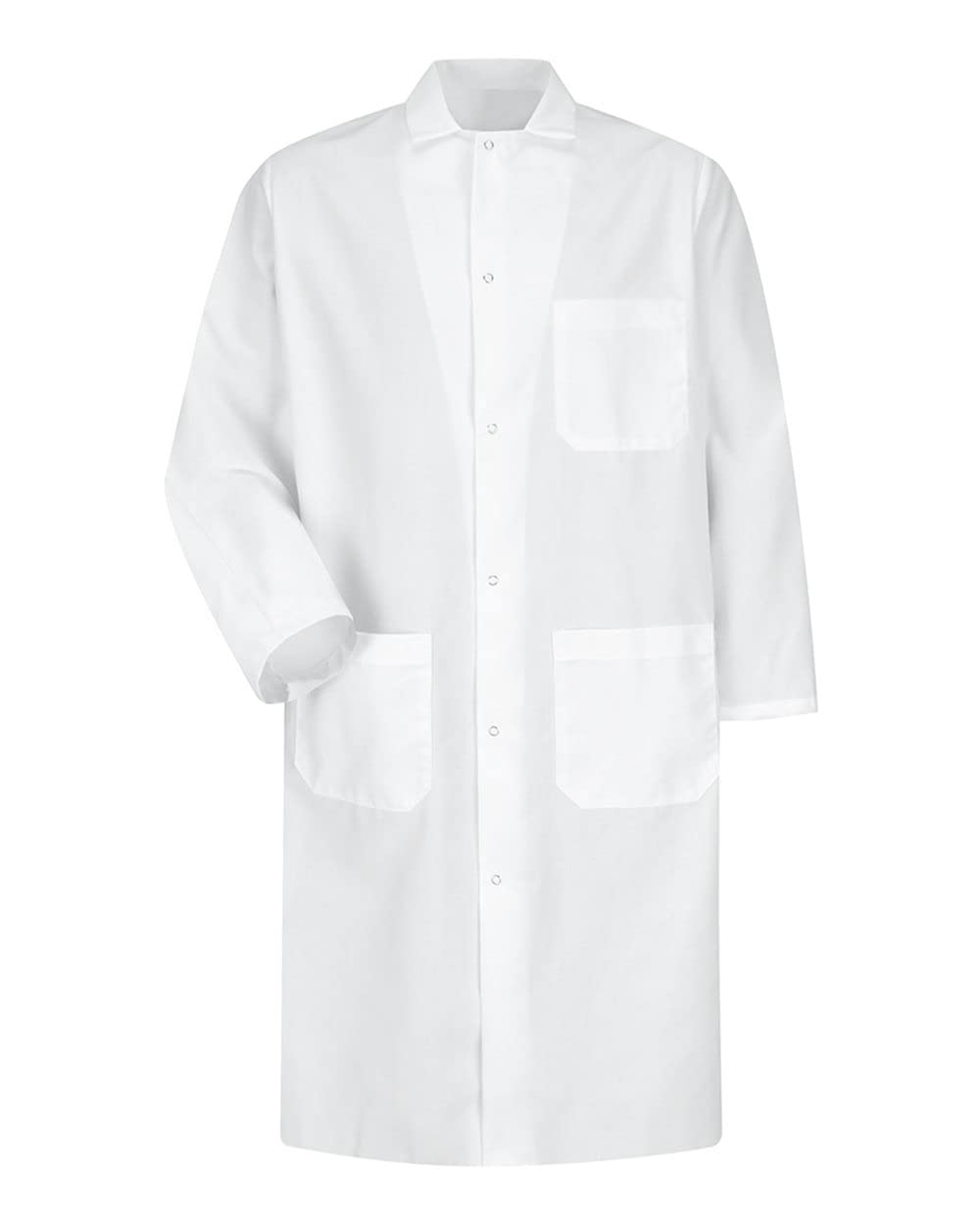 red kap Men's Gripper-Front Spun Polyester Butcher Coat, White, Large-picture-20
