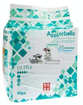 Ferribiella Tappetini con Ultra Assorbenti Cani con Clorexidina Antibatterico Disinfettante 60 x 60 cm 50 Pezzi per Cane a Gatto