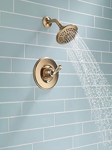 Image of Delta Faucet Linden 14 Series Single-Function Shower Trim Kit with 5-Spray Touch-Clean Shower Head, Champagne Bronze T14294-CZ (Valve Not Included)