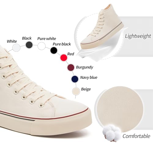Image of yageyan Men's High Top Canvas Sneakers Fashion Lace up Walking Shoes Casual Classic