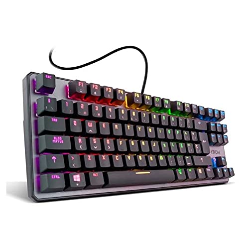 KROM Kernel TKL - Teclado Gaming mecánico, sin Teclado numérico, iluminación LED RGB, silencioso, Layout Español