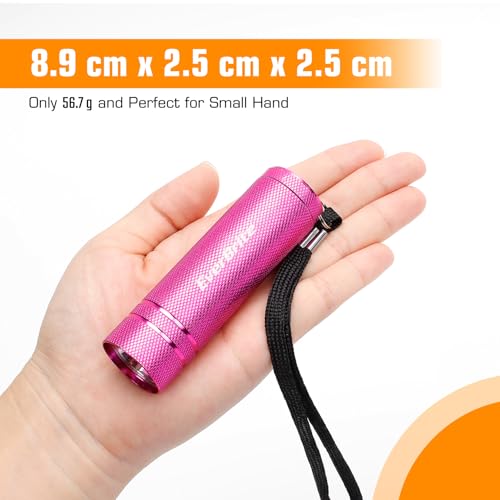 EverBrite 6-Pack Mini Flashlight Set, Aluminum LED Handheld Torches with Lanyard, Assorted Colors, Batteries Included for Party Favors, Night Reading, Camping, Power Outage, Gift to Christmas