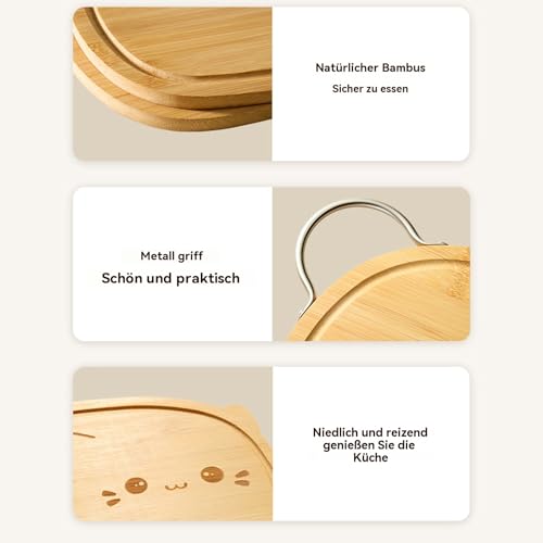 Planche à découper en bois de cuisine polyvalente avec poignée