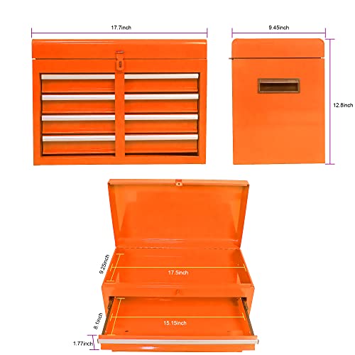Pouseayar 5 Drawers Rolling Tool Box Organizer, Tool Chest With Wheels, Bottom Cabinet And One Adjustable Shelf Snap On Tool Box Rolling Garage Workshop Storage Cabinet - Orange #TOP4
