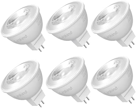Linkind 6 Pack MR16 LED Bulbs Dimmable, 6.5W=70W 640lm 3000K GU5.3 Bi-Pin
