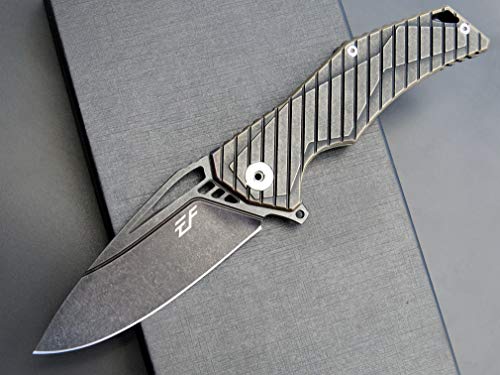 Eafengrow Ef955 Titanium Alloy Folding Knife D2 Flipper Knife, Titanium Alloy Handle With Pocket Clip Frame Lock Edc Knife For Camping Tactical Hiking Survival Outdoor #TOP2