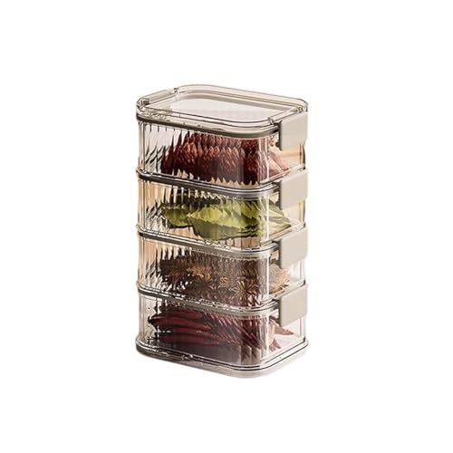 Tarros de especias multicapa sellados a prueba de fugas, contenedor de almacenamiento apilable para sal y pimienta, ahorro de espacio, tarros apilables