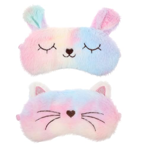 2 Pcs Sleep Mask for Kids, Plush Eye Mask Soft