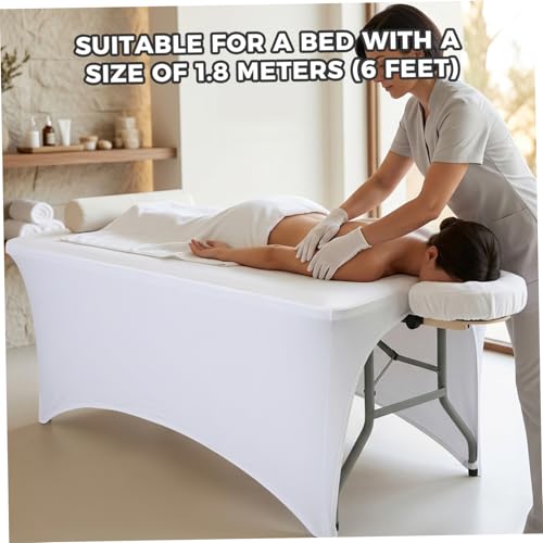 Funda para cama de spa de 6 pies lavable e impermeable color blanco 4