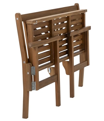 Dehner Gartenbank Sunshine, Klappbank 2-Sitzer, ca. 120 x 91 x 59 cm, FSC®-zertifiziertes Akazienholz, naturbelassen