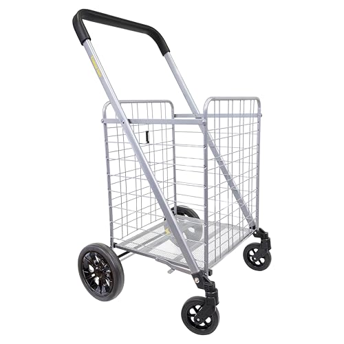 dbest products Cruiser Cart Deluxe 2 Shopping Grocery Rolling Folding