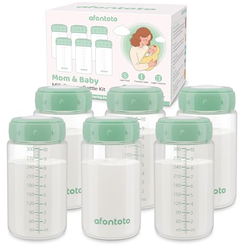 6PCS Breastmilk Storage Bottle for Momcozy Breast Milk Cooler, Wide-Neck Baby Bottles for Pumping...
