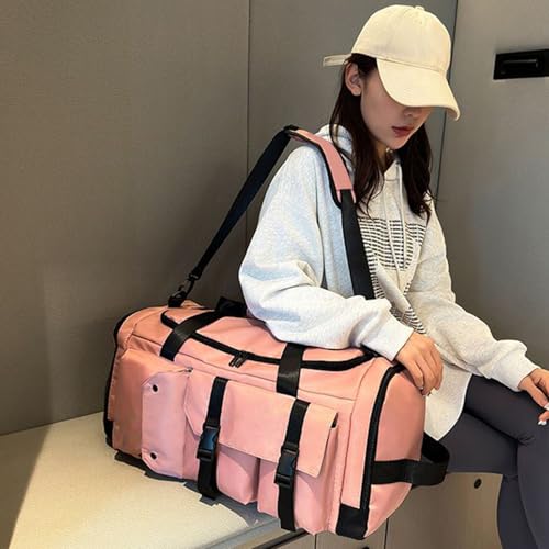 Sac de week-end rose Teksome pour femme avec compartiment chaussures