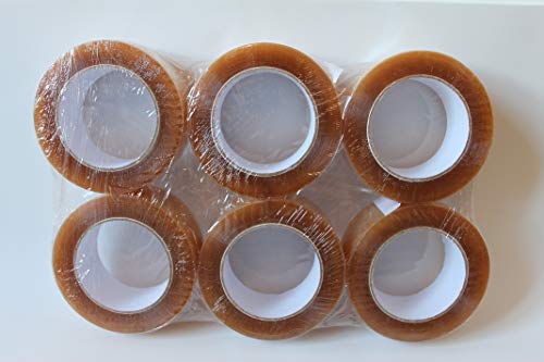 Caja de 36 rollos de precinto solvente transparente base de caucho natural 48mm x 125 metros