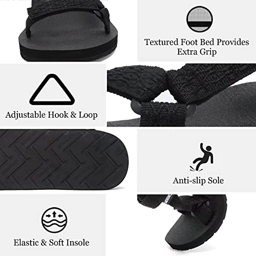 Women's Original Sandals Sport Sandals With Yoga Mat Insole Hiking Sandals Light-Weight Shoes U619Slx022-Black-40 #TOP4