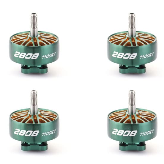 Four Diatone Mamba Toka 2808 1100KV brushless motors arranged in a square.