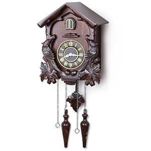 Kendal Cuckoo Clock Large Vintage Wall Clock Handcrafted Wood Cuckoo Clock House Home Decor with Singing Bird & Birds Live in Tree Houses Decoration MX222