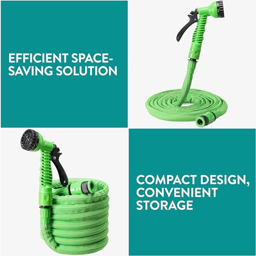 Navaris Manguera de jardín extensible - Manguera extensible de 3,75 m a 7,5 m - Con 7 funciones de riego - Para regar o lavar el coche con agua a presión - imagen 6