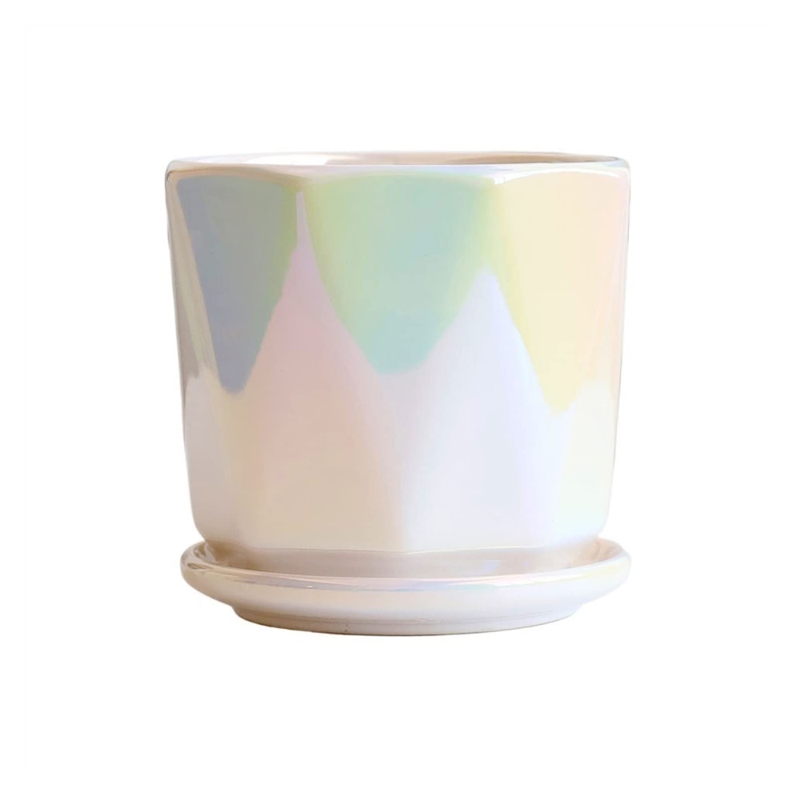 Pot d'orchidée en céramique coloré avec plateau TUSUOD