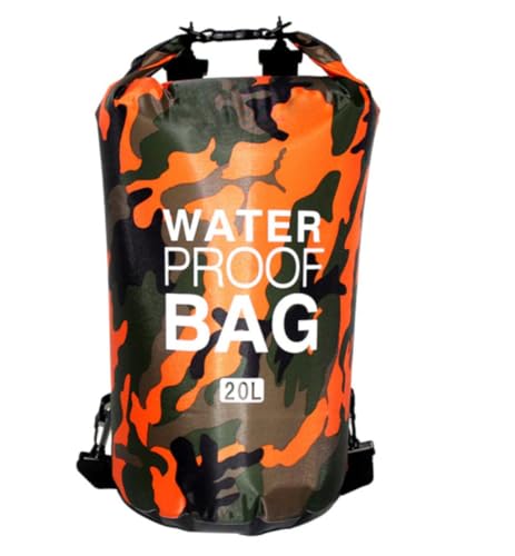 Bolsa Impermeável Laranja, Saco Estanque, Alça Ajustável, Ideal para Esportes (20 litros)