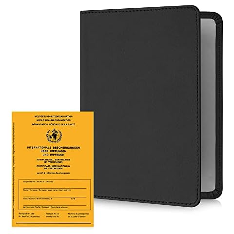 kwmobile Funda de cuero sintético para pasaporte de vacunas europeo Cover