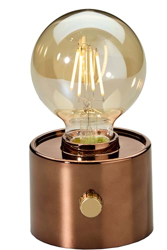 Northpoint Lámpara de mesa vintage con batería Edison LED USB-C regulable con interruptor giratorio, decoración moderna (bronce)