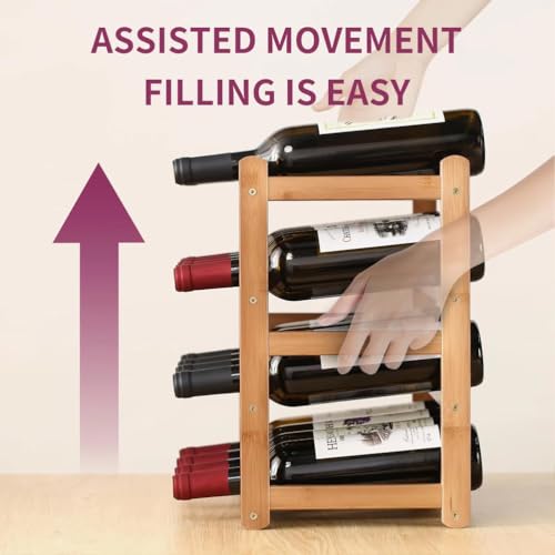 Soporte para botellas de vino de bambú para 12 botellas miniatura 3