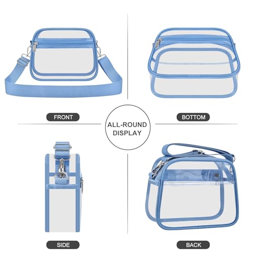 Image of Clear Bag for Stadium Events Clear Sports Fan Handbags Purses with Adjustbale Strap for Concerts Festivals Game Day