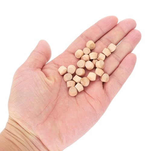 Image of uxcell 36Pcs Wood Button Plugs, 7.5mm /0.3 inch Flat Head Hardwood Screw Hole Plug Wooden Caps Buttons Wood Plug for Furniture Woodworking Craft Decor (9mm x 7.5mm)