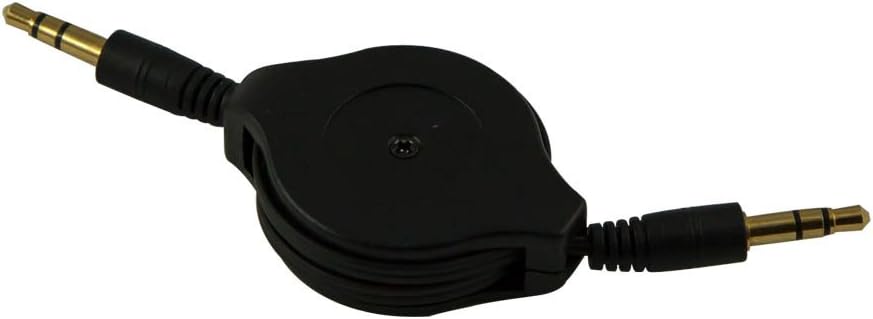 Fullink Black 3.5mm Male to Male Stereo Audio Retractable Extension Cable 3 feet