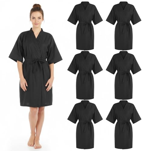 SHENLIU 6 Pack Salon Capes For Clients, 40 Inches Long Salon Robes Smock for Clients Haircut Cape...