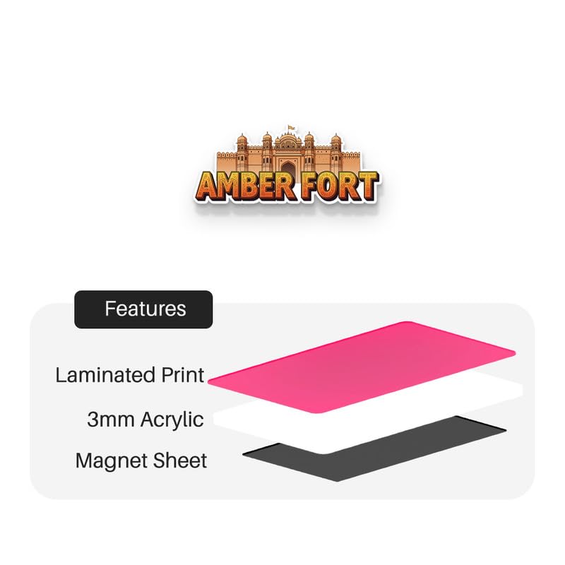 Image of Amber Fort Fridge Magnets, Glossy Finish, Stylish Magnet for Fridge, Wardrobe & Metal Surfaces
