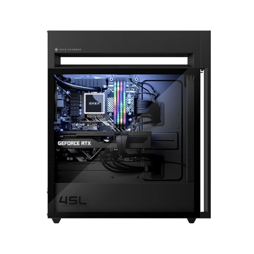 Image of HP OMEN 45L AI Gaming Desktop PC (Intel Ultra 9-285K, GeForce RTX 5090 32GB GDDR7, 128GB DDR5, 8TB PCIe SSD, RGB Fans, 360mm AIO, 1200W PSU, WiFi 6E, Bluetooth 5.4, RJ-45, Win 11 Home)