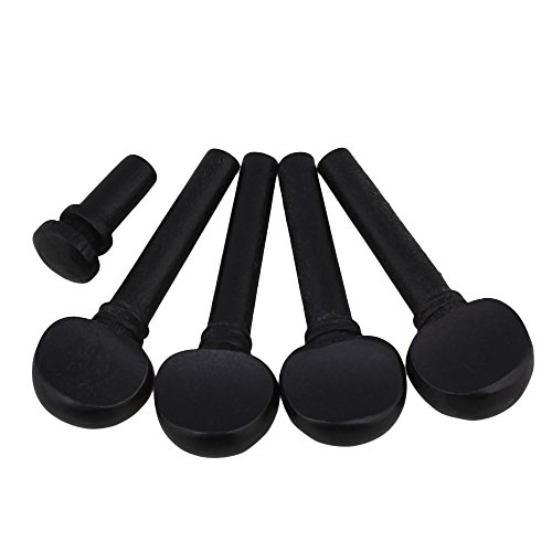 Black Ebony Tuning Pegs for 3/4 Violin String Instrument Accessories - Thumbnail 4
