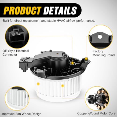 Image of Nilight HVAC Blower Motor for Toyota Yaris 2007-2012, Scion xD 2008-2014 | Direct Replacement Fit, Stable Fan Speed Control, Replaces 700235