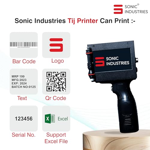 SONIC INDUSTRIES Handheld Inkjet Printer for Carton Box, Beverage Food, Industrial Packaging Printing Expiry Date, Batch Coding Machine & Solvent... - Image 3