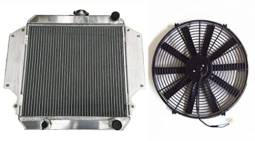 GPI Racing Radiador de aluminio completo de 2 filas + ventilador para Su-zu-ki Jimny Sierra SJ410 SJ413 Samurai JA51 MT 1985 1986 1987