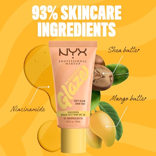 NYX PROFESSIONAL MAKEUP Buttermelt Glaze Soft Glow Skin Tint with SPF 30, Up To 12HR Wear, 01 Whipped Butta - image 5