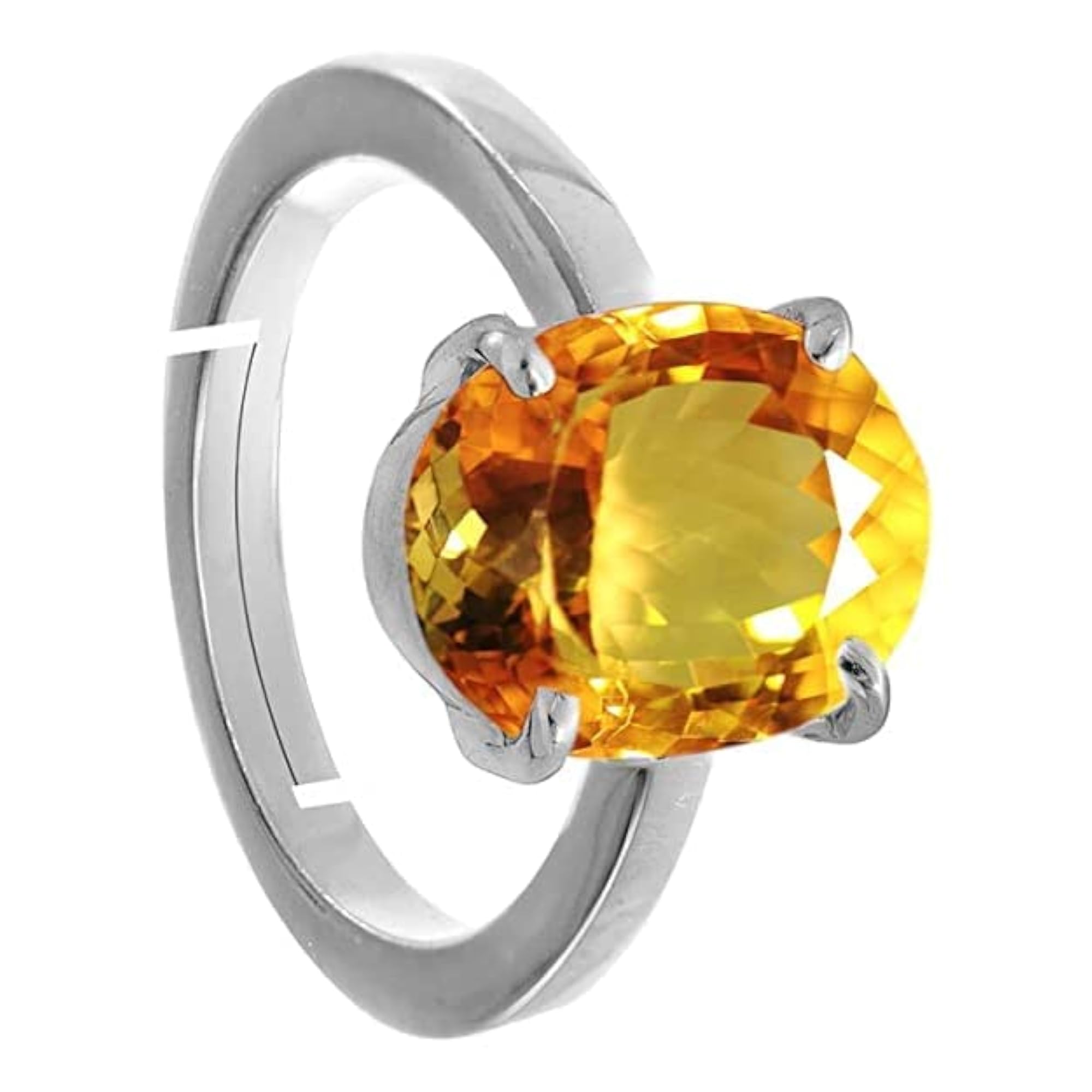 9.25 Ratti Citrine Silver Adjustable Ring with Lab Certificate