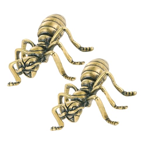 Sculptures miniatures de fourmis en cuivre cadeau original pour bureau et jardin lot de 2