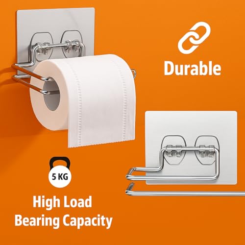 Image of KLYRA Toilet Roll Holder for Bathroom Toilet Tissue Rolls Holder Self Adhesive Toilet Paper Roll Holder Bathroom Tissue Holder Toilet Roll Stand Toilet Tissue Holder
