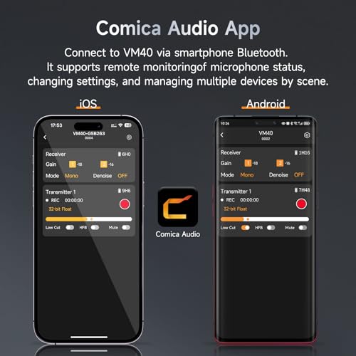 COMICA Microfone Shotgun VM40 com Gravação Flutuante de 48 kHz/32 bits, Microfone de Câmera Sem Fio