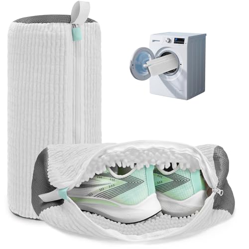 Image of Shoe Washing Machine Bag Laundry Shoe Bag for Washer and Dryer Reusable 2pc Shoe Cleaning Bags for Sneakers 360 Deep Cleaning Machine for All Shoes Types With Self-locking Zipper