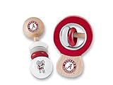 BabyFanatics Sports Themed Wood Rattle Set – Alabama Crimson Tide NCAA – for Boys & Girls Ages 3...