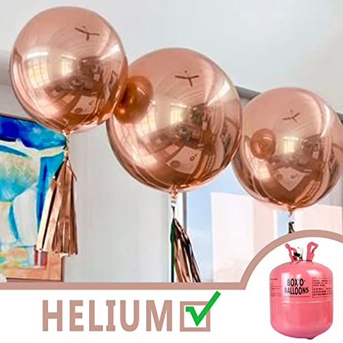 Image of PartyWoo Rose Gold Balloons 4pcs 36 Inch Metallic Chrome Rose Gold Balloons for Wedding Anniversary Sweet 16 Baby Shower Bridal Shower Bridgerton Floral Birthday Party Decorations Rose Gold-G107