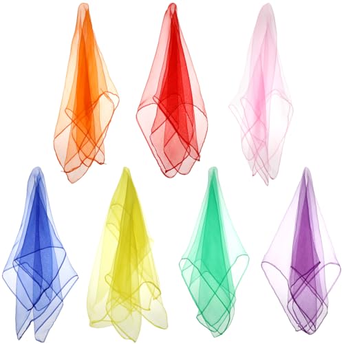 21pcs Rayon Dance Scarves Soft Silk Performance Props for Movement Juggling and Dance Includes Each - Main Image
